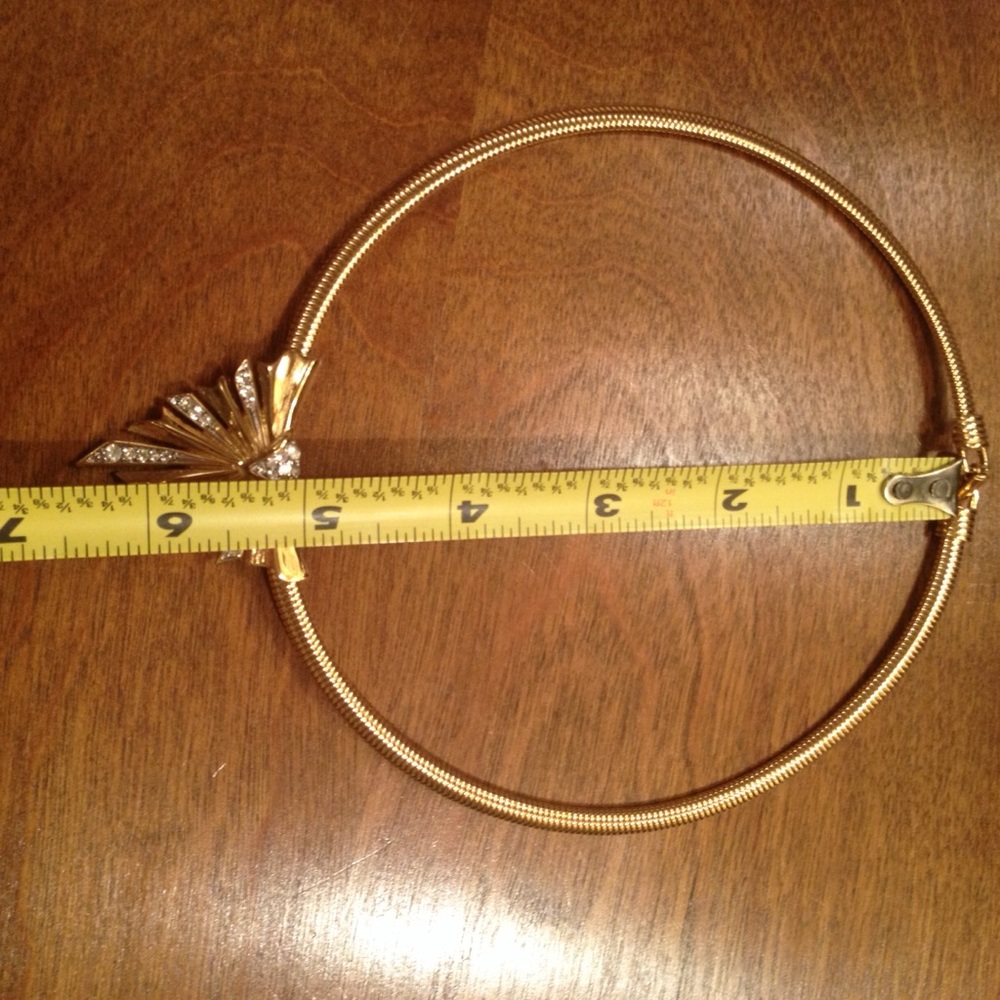 VTG TRIFARI gold & "diamond" choker necklace - Picture 7 of 7